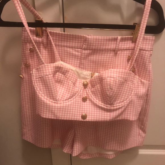 Pink and white gingham set - Picture 4 of 5